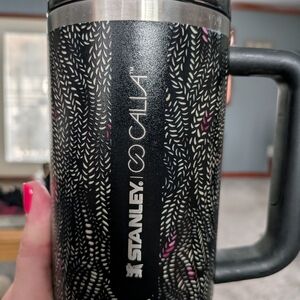 Calia 30oz Stanley Black Travel Mug with Pink Accent Quencher H2.0 Flowstate